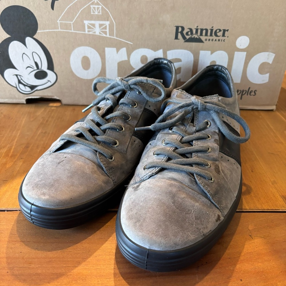 Ecco mens soft 7m high trainers sneakers gray 14